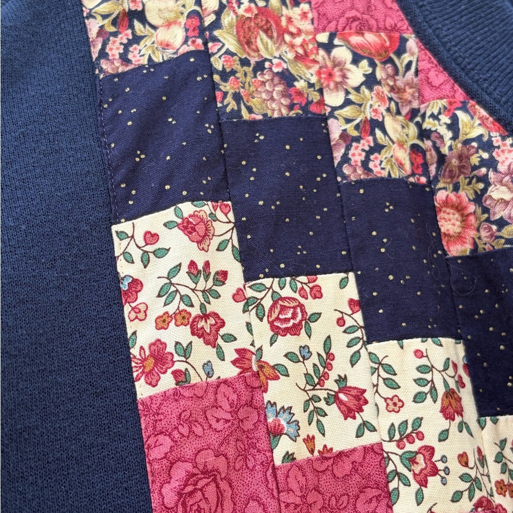 Vintage 90s Patchwork Quilt Panel Sweatshirt Large - image 5